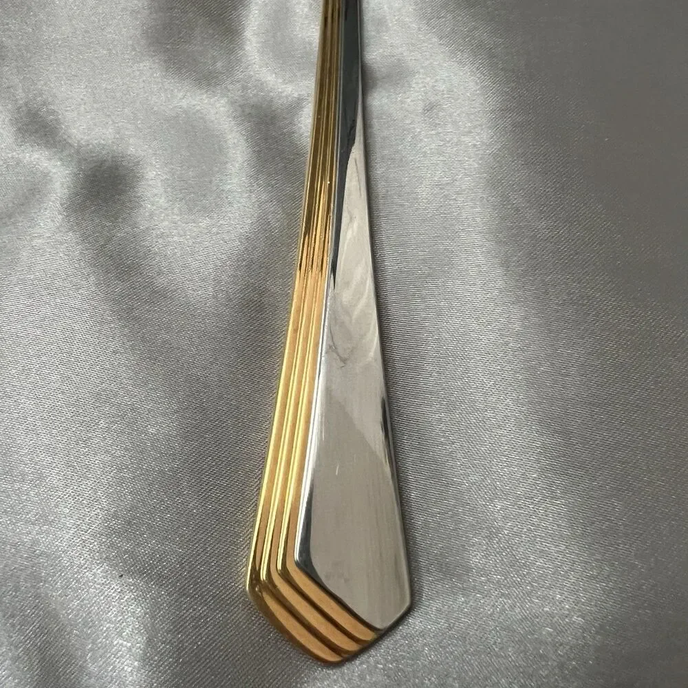 Yamazaki Ramona Gold Accent Cold Meat Serving Fork 2 Tine Gerald Patrick Japan